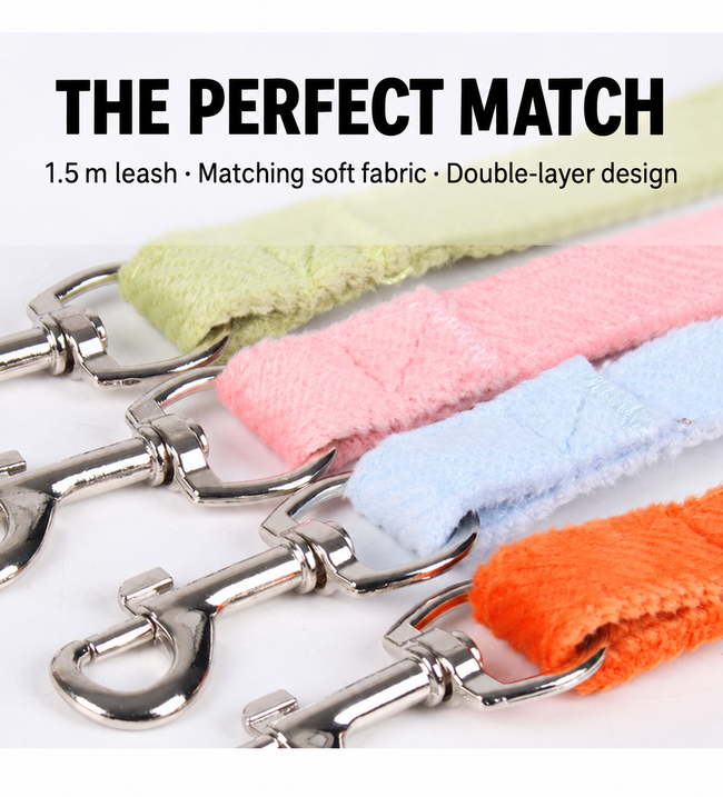 Four matching 1.5 metre leashes and clasps