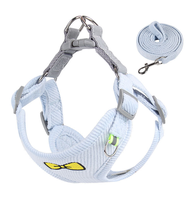 Soft Bow Dog Harness & Leash Set